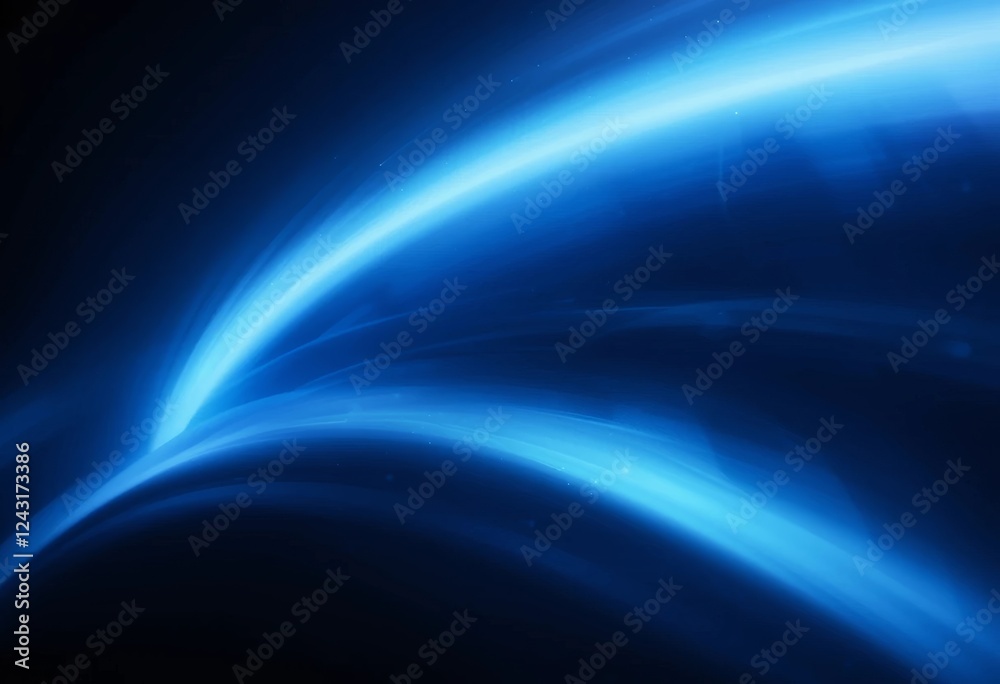 Fototapeta premium A dark blue background with a black gradient and abstract light shapes