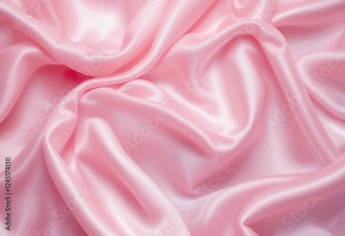 A close-up of a pink satin and silk fabric with a soft, glossy texture