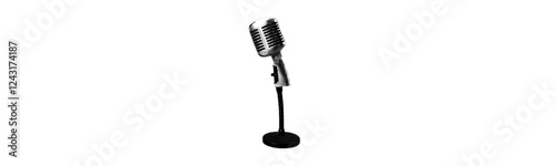 audio karaoke microphone isolated on white background halftone dots texture retro vintage pop art style music collage element for mixed media music design for banner poster web cover