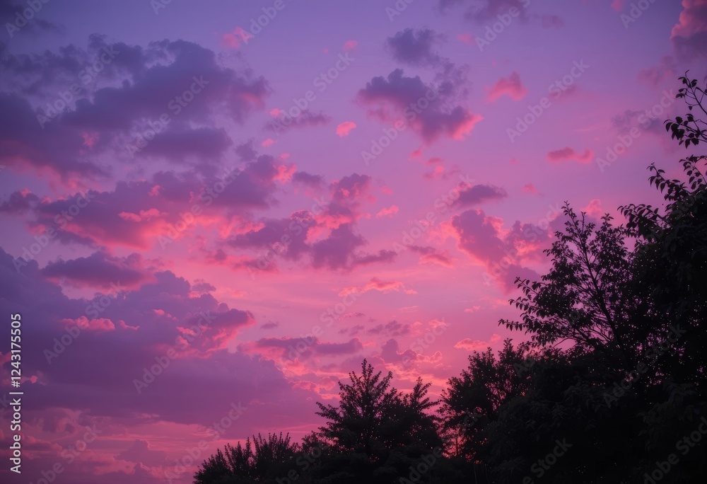 Fototapeta premium A beautiful sunset with pink, purple, and pastel colors in the sky