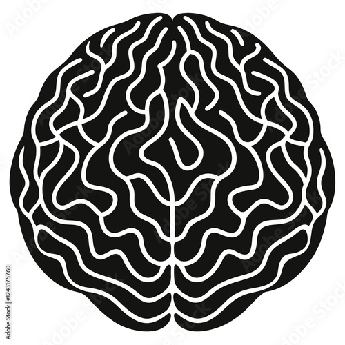 silhouette vector of a brain coral