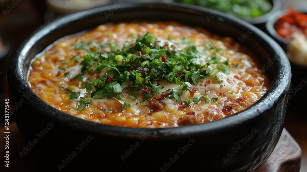 A spicy Bhutanese ema datshi with cheese and chili A spicy Bhutanese ema datshi with cheese and chili
