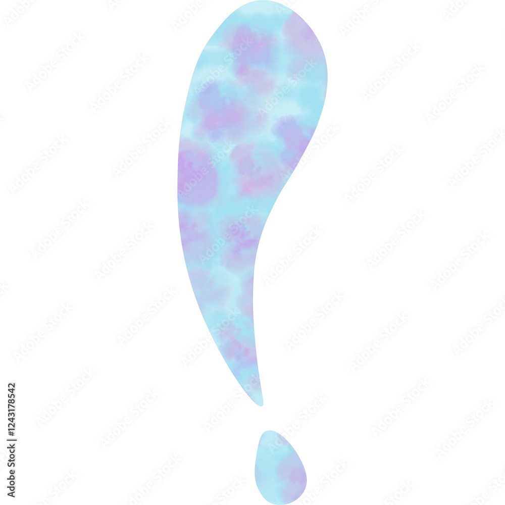Illustration of an image of an exclamation point icon with a beautiful watercolor pattern. Illustration of an image of an exclamation point icon with a beautiful watercolor pattern.