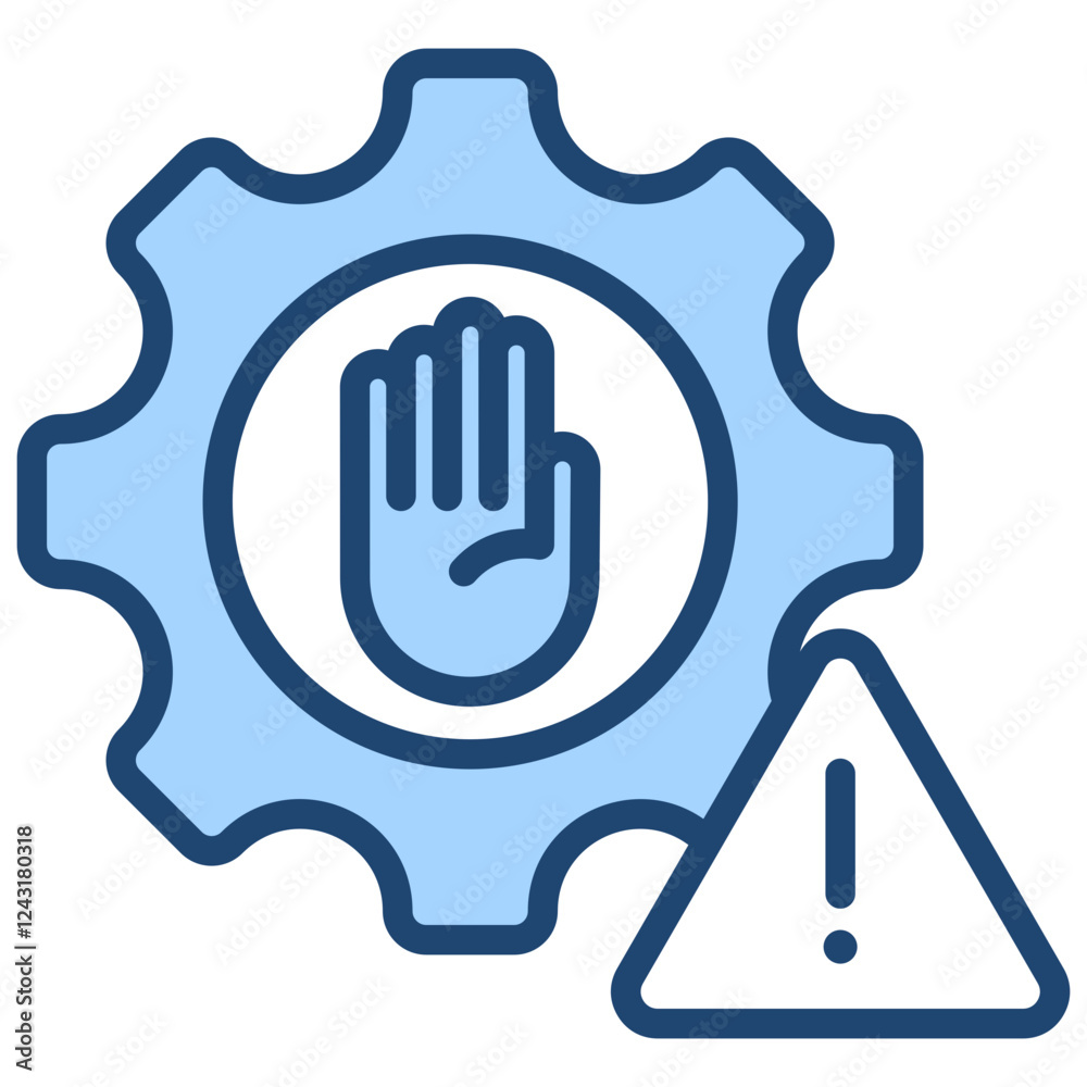 Obraz premium Intrusion Prevention System Blue Icon