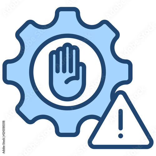 Intrusion Prevention System Blue Icon