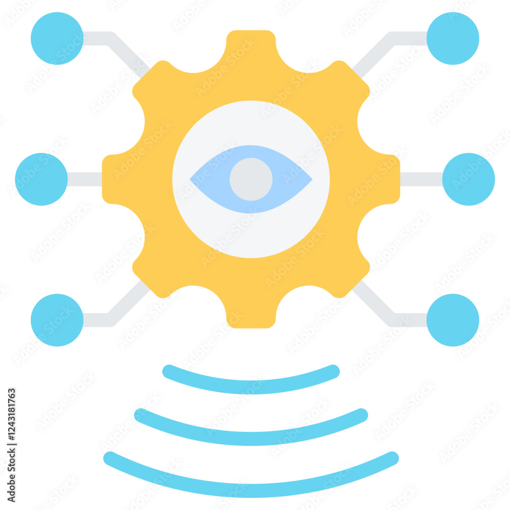 Obraz premium Intrusion Detection System Flat Icon