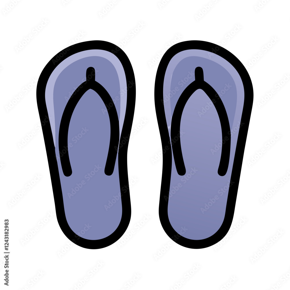 Flip Flops Icon in purple design against a white background Flip Flops Icon in purple design against a white background