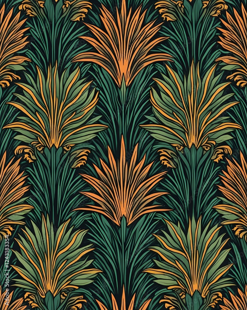 Vibrant Tropical Leaves: A Seamless Pattern for Stylish Designs Vibrant Tropical Leaves: A Seamless Pattern for Stylish Designs