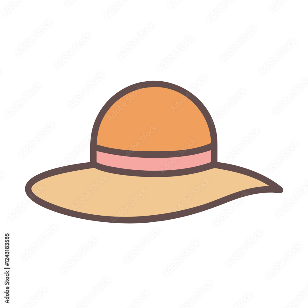 Sun Hat Icon against a white background Sun Hat Icon against a white background