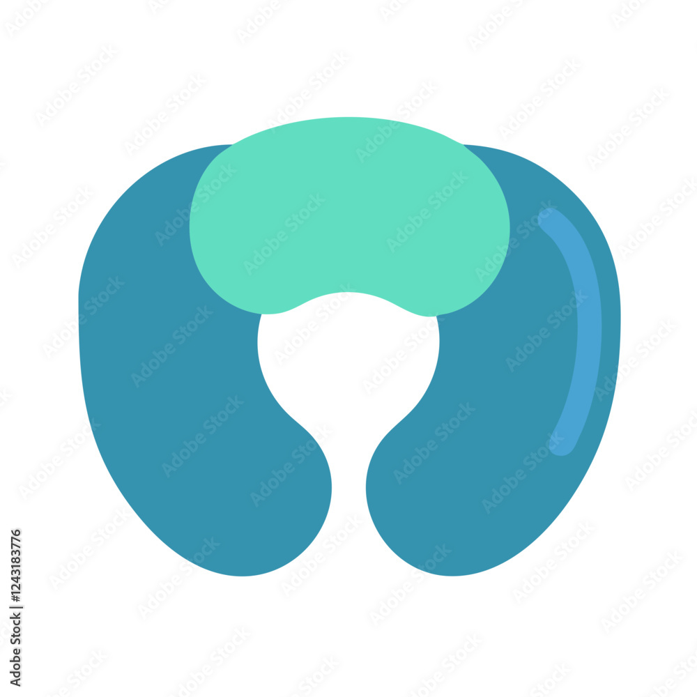 Travel Pillow Icon in blue and green color Travel Pillow Icon in blue and green color