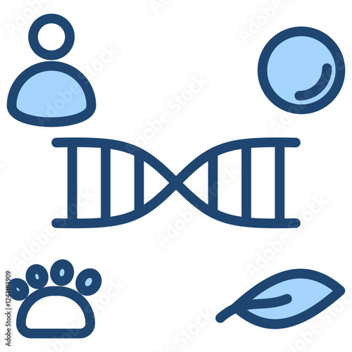 Genetic Diversity Blue Icon