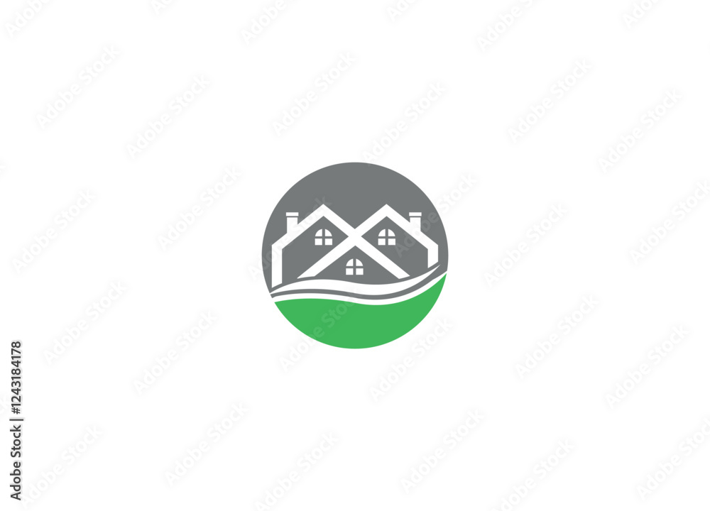 real estate logo design with vector icon template real estate logo design with vector icon template