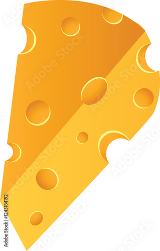 3D Illustration of Yellow Triangular Cheese