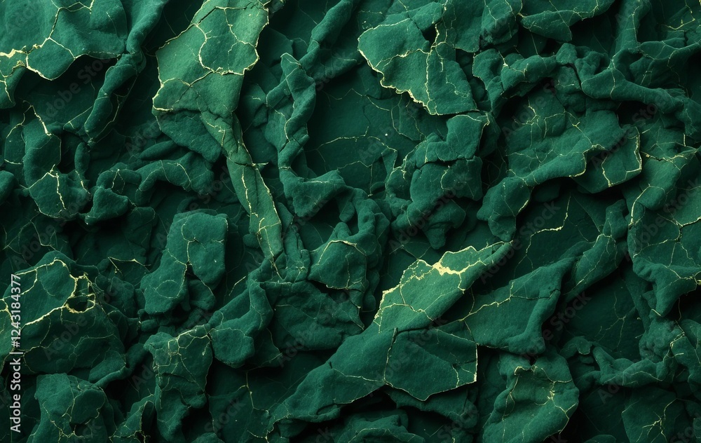 Obraz premium Close-up of a green crushed velvet fabric