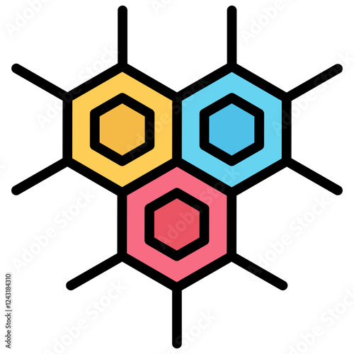 Nucleotide Outline Color Icon