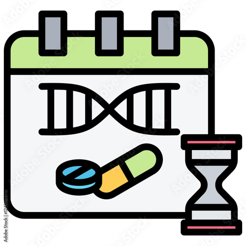 Gene Therapy Trial Outline Color Icon