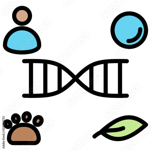 Genetic Diversity Outline Color Icon