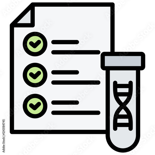 Genetic Testing Outline Color Icon