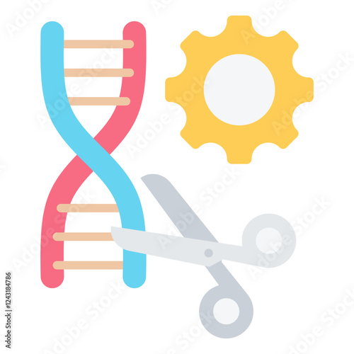 Gene Editing Flat Icon