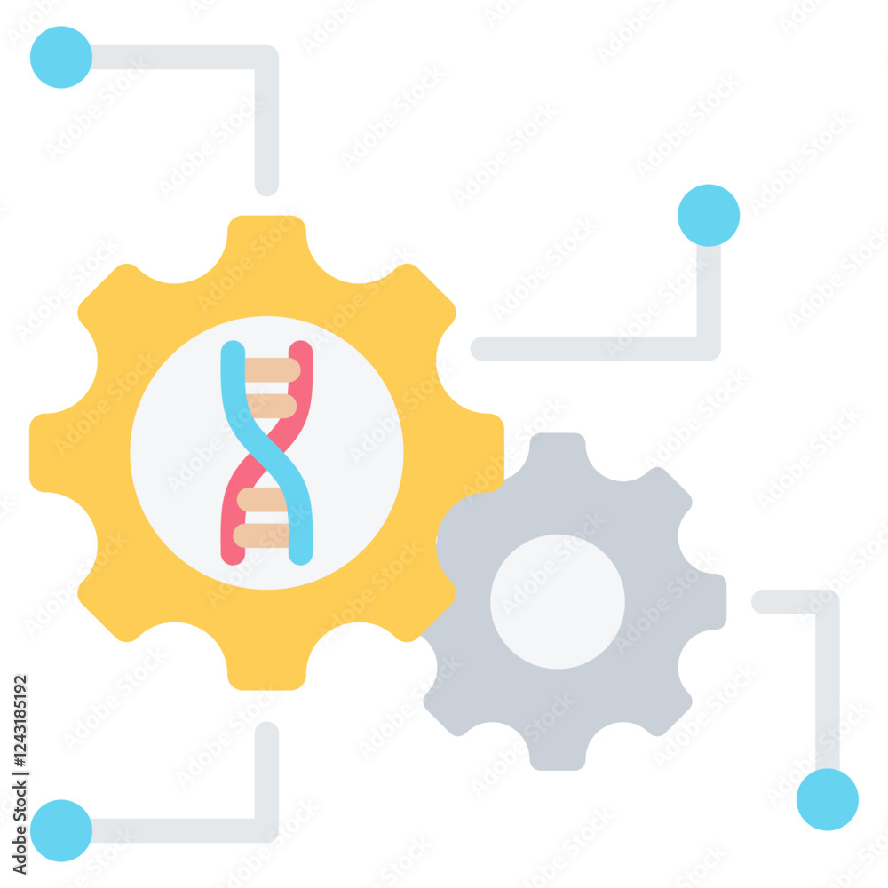 Gene Function Flat Icon Gene Function Flat Icon