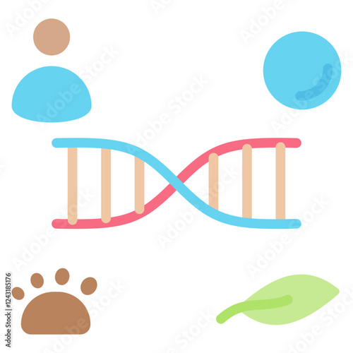 Genetic Diversity Flat Icon