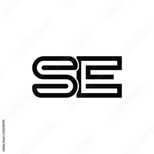 SE monogram logo design letter text name symbol monochrome logotype alphabet character simple logo