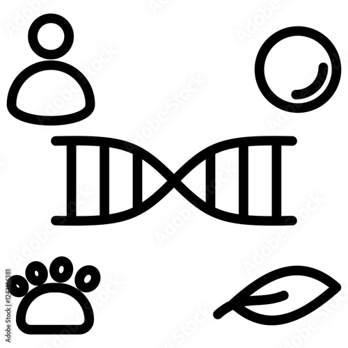 Genetic Diversity Outline Icon