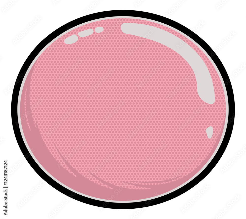 illustration of a pink ball with a black outline without background illustration of a pink ball with a black outline without background