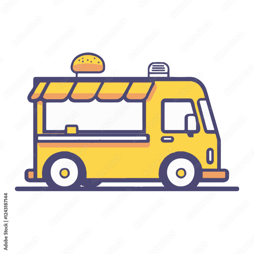 Logo of food truck vector style simple design Logo of food truck vector style simple design