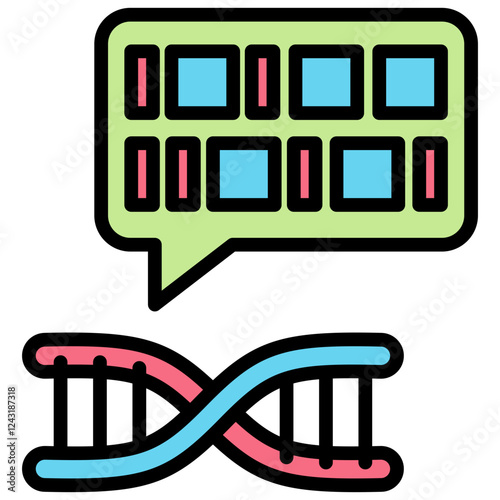 Genetic Code Outline Color Icon