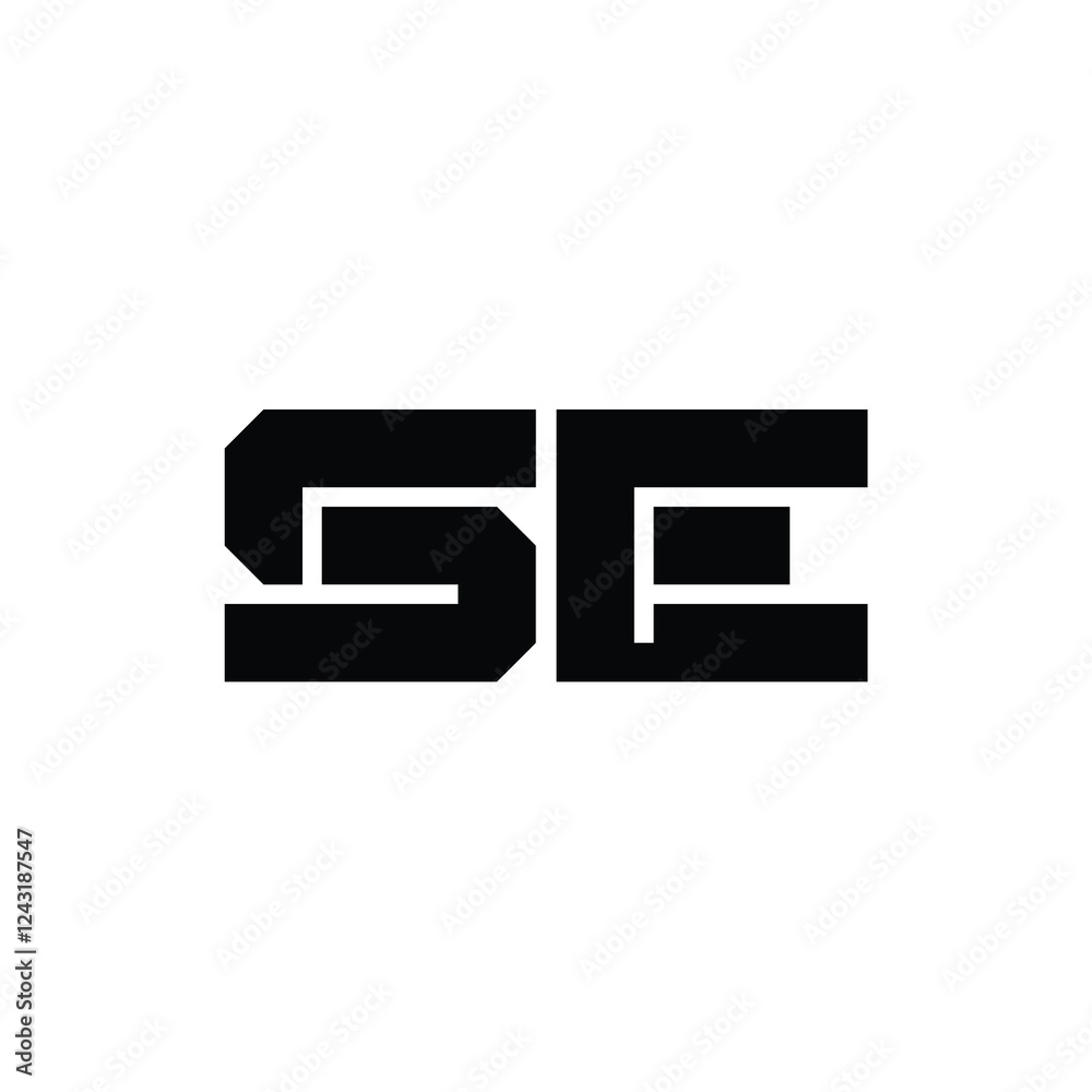 SE monogram logo design letter text name symbol monochrome logotype alphabet character simple logo SE monogram logo design letter text name symbol monochrome logotype alphabet character simple logo