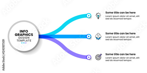 Infographic template. 3 lines with text connected to the title