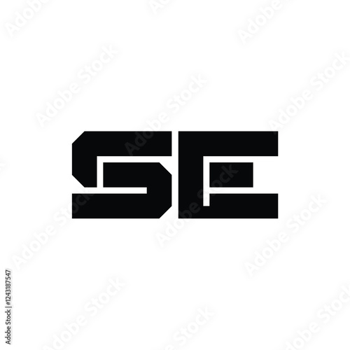 SE monogram logo design letter text name symbol monochrome logotype alphabet character simple logo