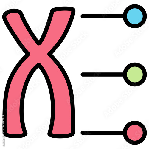 Bilde på lerret Genetic Locus Outline Color Icon