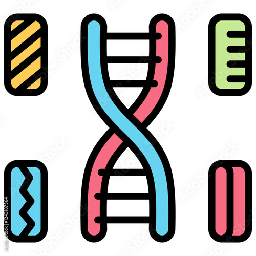 Genetic Variation Outline Color Icon