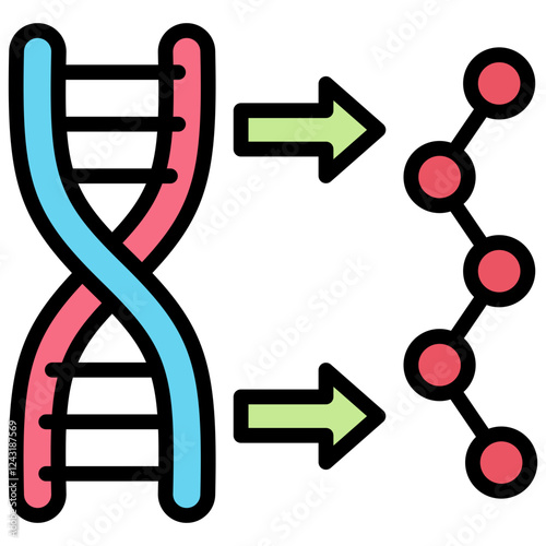 Gene Expression Outline Color Icon