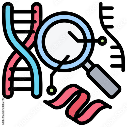 Transcriptomic Outline Color Icon