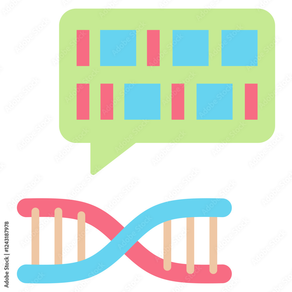 Obraz premium Genetic Code Flat Icon