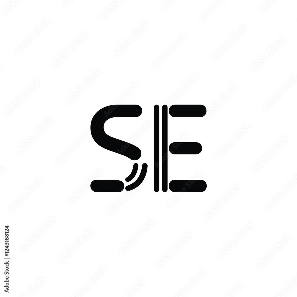 SE monogram logo design letter text name symbol monochrome logotype alphabet character simple logo SE monogram logo design letter text name symbol monochrome logotype alphabet character simple logo