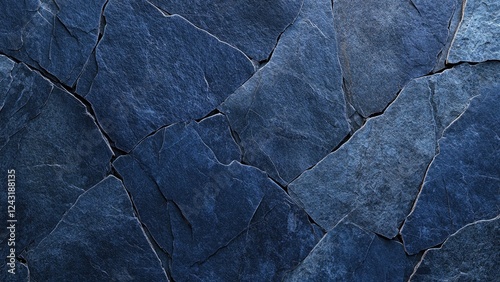 Blue stone wall with cracked texture background
