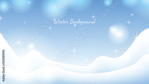 Gradient snowing winter landscape Background