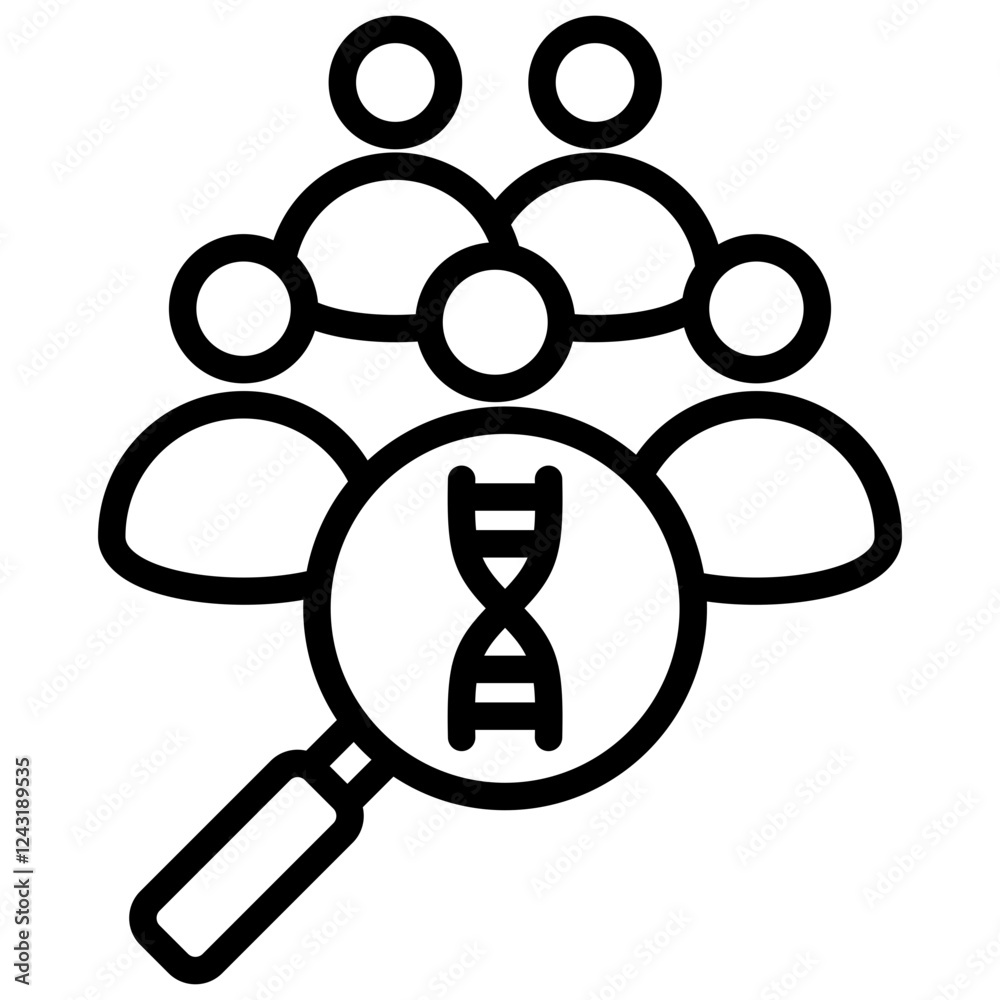 Population Genetic Outline Icon Population Genetic Outline Icon