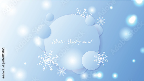 Gradient snowing winter landscape Background
