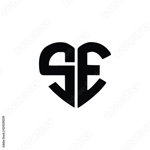 SE monogram logo design letter text name symbol monochrome logotype alphabet character simple logo