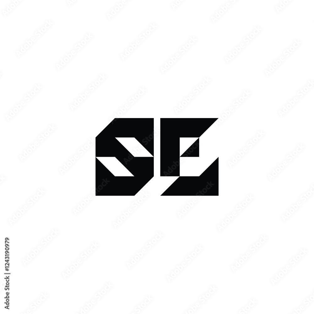 SE monogram logo design letter text name symbol monochrome logotype alphabet character simple logo SE monogram logo design letter text name symbol monochrome logotype alphabet character simple logo