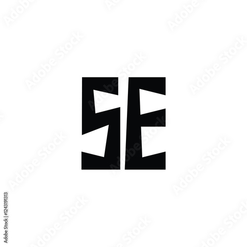 SE monogram logo design letter text name symbol monochrome logotype alphabet character simple logo