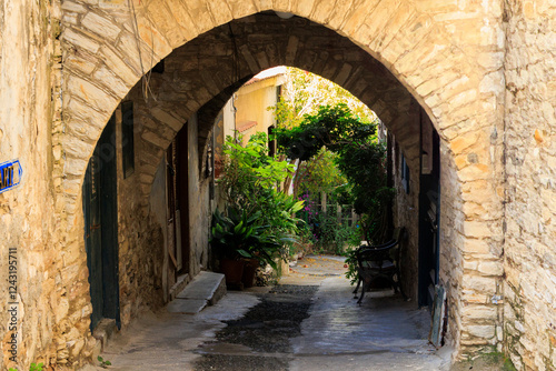 Street view in November in the artisan village of Lefkara in the mountains, Cyprus, Greece, Lefkara, 19.11.2024