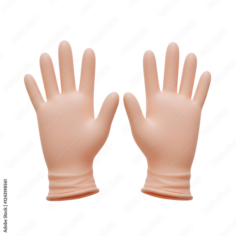 Obraz premium Realistic Medical Gloves with Latex Texture and Finger Contours