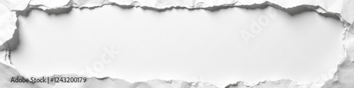 Torn white newspaper background, distressed edges, media, texture, backdrop