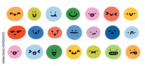 Emotional faces with children style